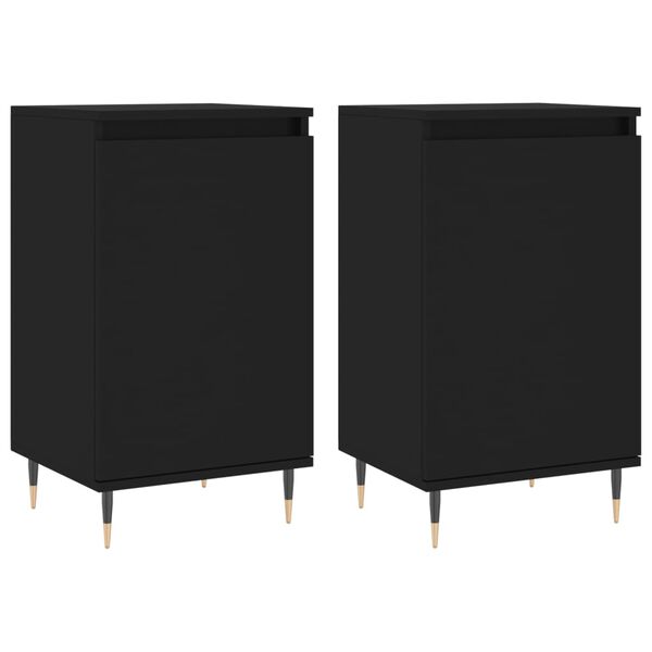 vidaXL Aparadores 2 uds madera de ingeniería negro 40x35x70 cm