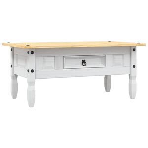 vidaXL Mesa de centro Corona Range pino mexicano blanco 100x55x44 cm