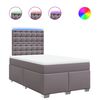 vidaXL Cama box spring con colch&oacute;n cuero sint&eacute;tico gris 120x190 cm