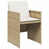 vidaXL Set comedor de jard&iacute;n con cojines 13 pzas rat&aacute;n sint&eacute;tico beige