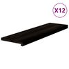 vidaXL Pelda&ntilde;os de escalera 12 uds madera maciza roble marr&oacute;n negro