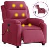 vidaXL Sill&oacute;n reclinable de masaje el&eacute;ctrico terciopelo rojo tinto