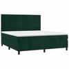 vidaXL Cama box spring colch&oacute;n y LED terciopelo verde oscuro 160x200cm
