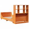 vidaXL Cama con estanter&iacute;a sin colch&oacute;n madera maciza marr&oacute;n 100x200 cm