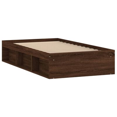 vidaXL Estructura de cama roble marrón 100x200 cm