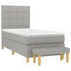 vidaXL Cama box spring con colch&oacute;n tela gris claro 90x200 cm