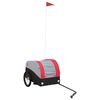 vidaXL Remolque para bicicleta hierro negro y rojo 30 kg