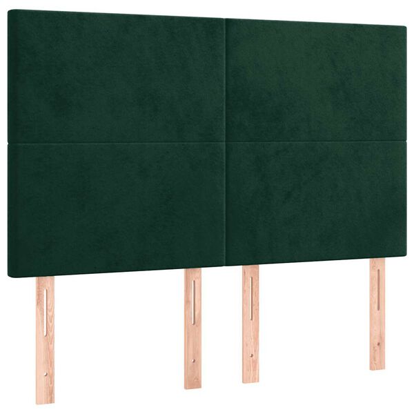 vidaXL Cabecero Terciopelo Verde Oscuro 144x5x118/128 cm