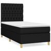 vidaXL Cama box spring con colch&oacute;n tela negro 100x200 cm