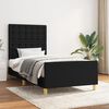 vidaXL Estructura de cama con cabecero de tela negro 90x190 cm