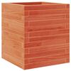 vidaXL Jardinera de madera maciza pino marr&oacute;n cera 40x40x46 cm