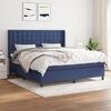 vidaXL Cama box spring con colch&oacute;n tela azul 180x200 cm