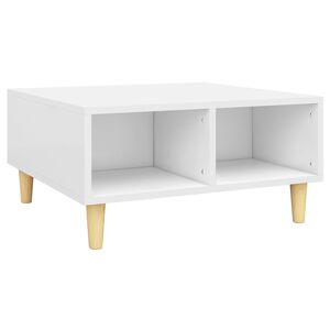vidaXL Mesa de centro madera contrachapada blanco 60x60x30 cm