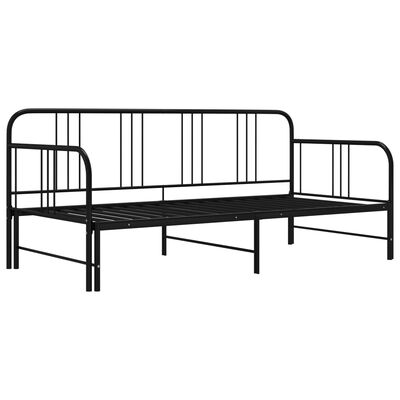 vidaXL Estructura de sofá cama extraíble de metal negro 90x200 cm