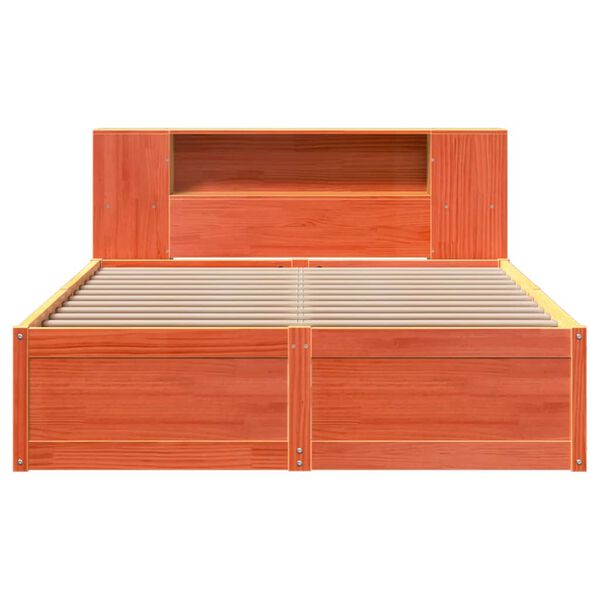 vidaXL Estructura de cama sin colch&oacute;n madera maciza marr&oacute;n 120x190 cm