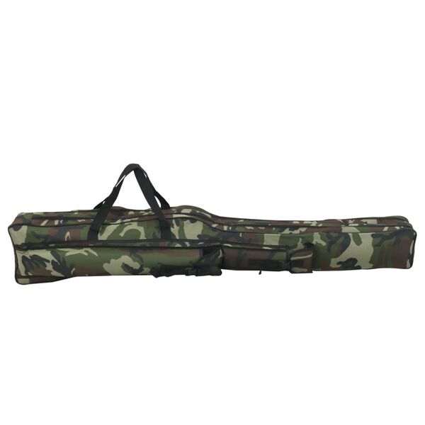 vidaXL Bolso para ca&ntilde;a de pescar tela oxford verde camuflaje 160 cm