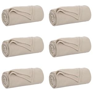 vidaXL Mantitas de Sof&aacute; 6 uds. Beige 170 x 130 cm 1.86 kg Lana