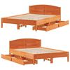 vidaXL Cama sin colch&oacute;n madera maciza de pino marr&oacute;n cera 120x200 cm