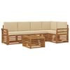 vidaXL Conjunto de sof&aacute;s de exterior 6 uds. Natural y Beige Poli&eacute;ster