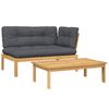 vidaXL Set de sof&aacute;s de palets de jard&iacute;n y cojines 2 pzas madera acacia
