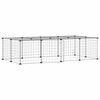 vidaXL Jaula para mascotas de 20 paneles puerta acero negro 140x70x35 cm