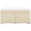 vidaXL Cama box spring con colch&oacute;n tela color crema 140x200 cm