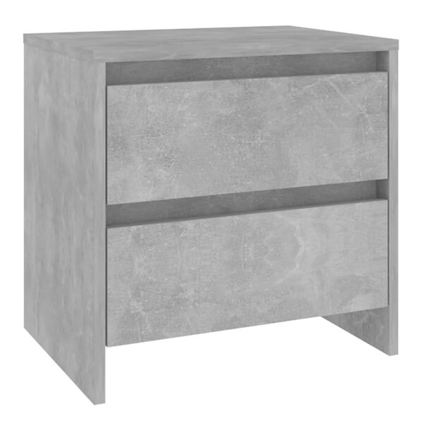 vidaXL Mesita de noche madera ingeniería gris hormigón 45x34,5x44,5 cm