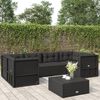 vidaXL Set muebles de jard&iacute;n 6 piezas y cojines rat&aacute;n sint&eacute;tico negro