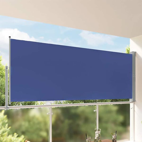 vidaXL Toldo lateral retr&aacute;ctil para patio azul 140x300 cm