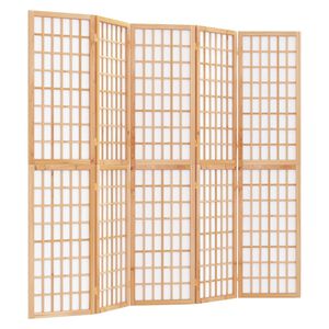 vidaXL Biombo plegable con 5 paneles estilo japon&eacute;s 200x170 cm
