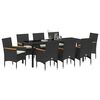 vidaXL Conjunto de Comedor de Jard&iacute;n 9 pcs Negro rat&aacute;n sint&eacute;tico