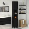 vidaXL Gabinete de Ba&ntilde;o con estante Roble Negro 30 x 30 x 190 cm