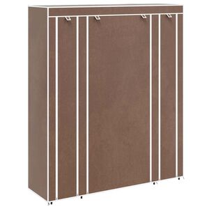 vidaXL Armario de tela compartimentos y varillas marr&oacute;n 45x150x176cm