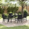 vidaXL Conjunto de Comedor de Jard&iacute;n 5 pcs Negro rat&aacute;n sint&eacute;tico