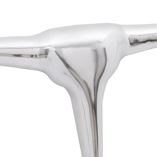 Cabeza de toro de aluminio decorativa para pared 75 cm plateada