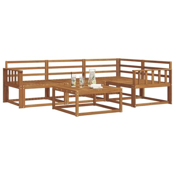 vidaXL Conjunto de sof&aacute;s de exterior 5 pcs Natural