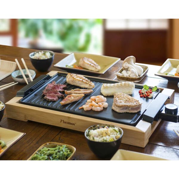 Bestron Parrilla de bamb&uacute; AG2000BB 47x26 cm 2000 W