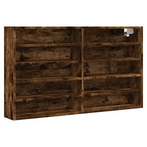 vidaXL Vitrina de madera de ingenier&iacute;a roble ahumado 100x15x58 cm
