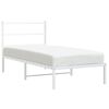 vidaXL Estructura cama sin colch&oacute;n con cabecero metal blanco 90x200 cm