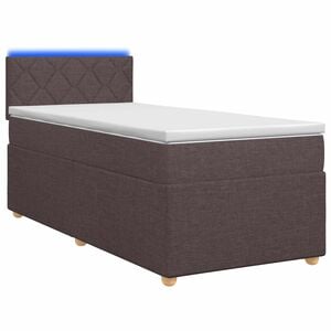 vidaXL Cama box spring con colch&oacute;n Marr&oacute;n Oscuro 80 x 200 cm Tela