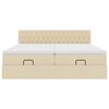 vidaXL Estructura de cama otomana con colchones tela crema 180x200cm