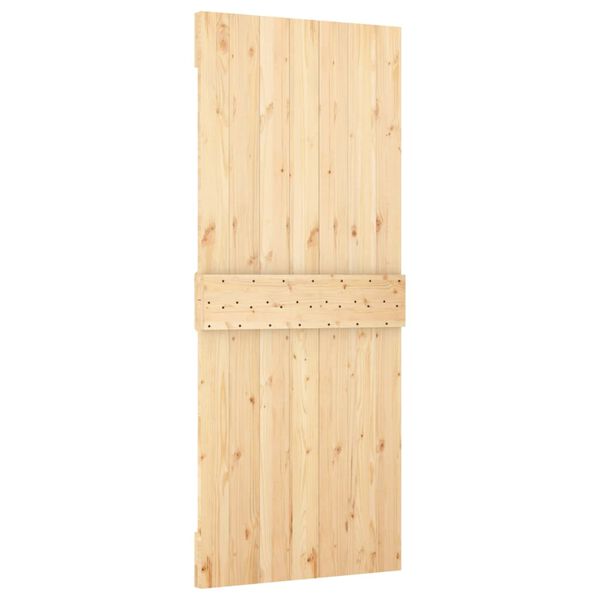 vidaXL Puerta corredera con herrajes madera maciza de pino 80x210 cm