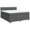 vidaXL Cama box spring con colch&oacute;n tela gris oscuro 200x200 cm