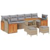 vidaXL Conjunto de sof&aacute;s de jard&iacute;n con coj&iacute;n 10 pcs Beige y Gris Claro
