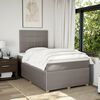 vidaXL Cama box spring con colch&oacute;n tela gris taupe 120x200 cm