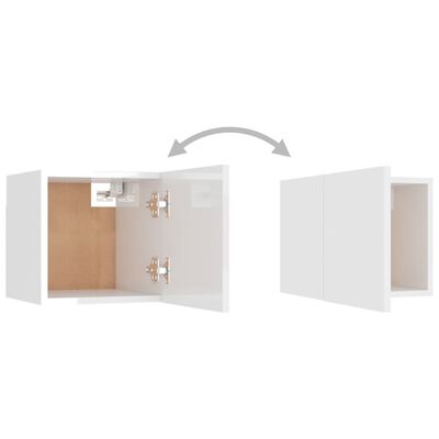 vidaXL Muebles de salón 5 pzas madera ingeniería blanco brillo