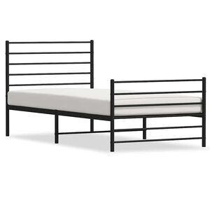 vidaXL Estructura cama sin colch&oacute;n con estribo metal negro 75x190 cm