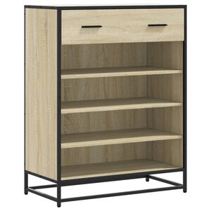 vidaXL Zapatero de madera y metal roble Sonoma 75x38x97,5 cm