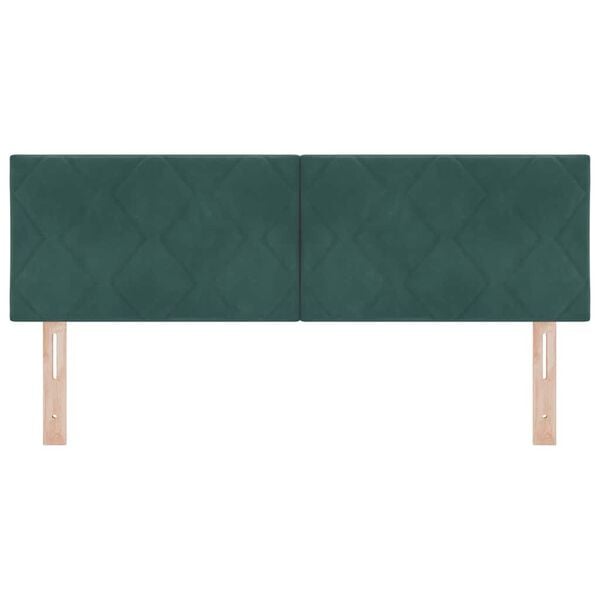 vidaXL Cabecero con cabecera Verde oscuro 144 cm Terciopelo
