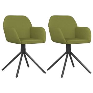 vidaXL Sillas de comedor giratorias 2 unidades terciopelo verde claro